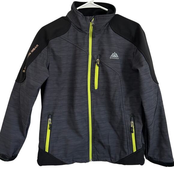 Snozu Soft Shell Jacket for Boys Charcoal Heather/Black Large 14/16 - Picture 1 of 8